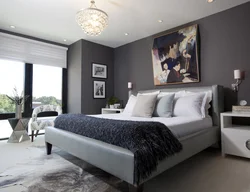 Modern bedroom design with large bed