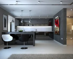 Kitchen living room interior in high style