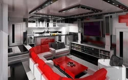 Kitchen living room interior in high style