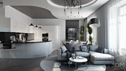 Kitchen living room interior in high style