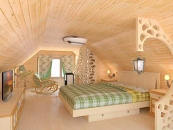 Bedroom design on the second floor of a wooden house