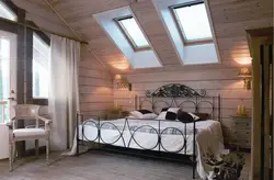 Bedroom design on the second floor of a wooden house