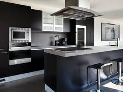 Modern design kitchen with built-in appliances