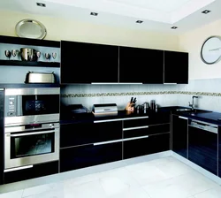 Modern design kitchen with built-in appliances