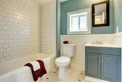 Tiles Not Up To The Ceiling In The Bathroom In The Interior