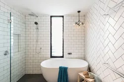 Tiles not up to the ceiling in the bathroom in the interior