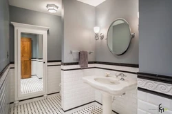 Tiles not up to the ceiling in the bathroom in the interior