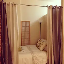 Photo of a bedroom with a pipe