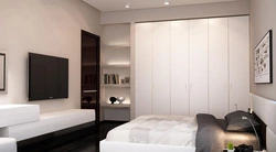 Bedroom design wardrobes on one wall