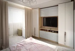 Bedroom design wardrobes on one wall