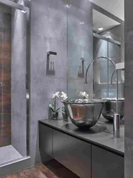 Bathroom design gray concrete