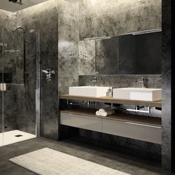 Bathroom design gray concrete