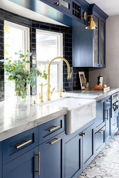 Blue Marble In The Kitchen Interior