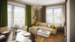 Photo design of living room 2 windows