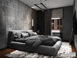 Bedroom interior wallpaper headboard