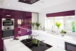 Kitchen design in modern style flowers