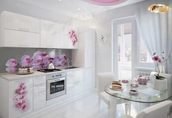 Kitchen design in modern style flowers