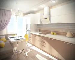 Beige kitchen design 9 sq m