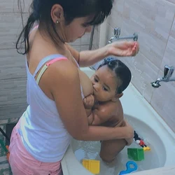 Mom bath photo