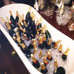 Champagne in the bathroom photo
