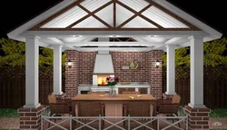 Brick summer kitchen design