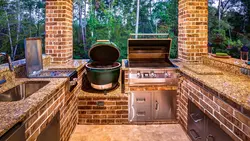 Brick summer kitchen design