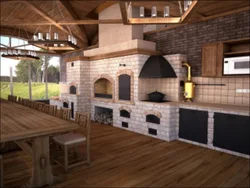 Brick summer kitchen design