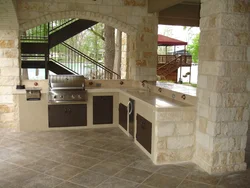 Brick summer kitchen design