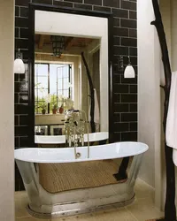 Bath design with large mirror photo