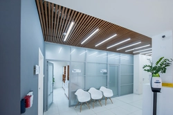 Photo of slatted ceilings in the hallway