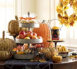 Pumpkin in the kitchen interior