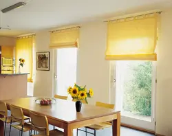 Yellow Curtains In The Kitchen Interior Photo How