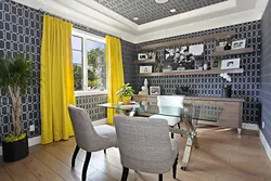 Yellow Curtains In The Kitchen Interior Photo How