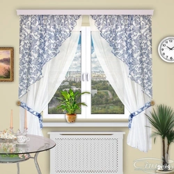 Photo of kitchen curtains on the window