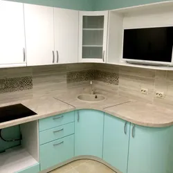 Kiçik mətbəx üçün radius mətbəxləri foto künc
