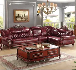 Leather upholstered furniture for living room photo