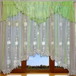 Curtains for the kitchen short made of tulle with an arch photo