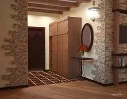 Hallway design wallpaper like stone