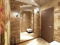 Hallway design wallpaper like stone