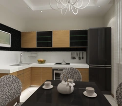 Brown Refrigerator In The Kitchen Interior