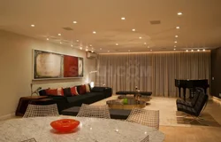 Living room design with spotlights
