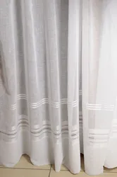 Тюль из льна в спальню фото