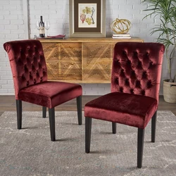 Burgundy chairs in the kitchen interior