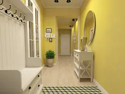 Yellow wallpaper in the hallway interior