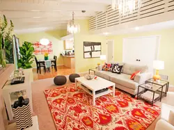 Carpet in the interior of the kitchen living room