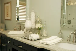 Accessories in the bathroom in the interior photo