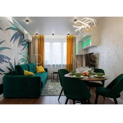 Emerald chairs in the kitchen interior photo
