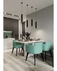 Emerald chairs in the kitchen interior photo