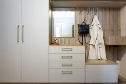 Hallway white with wood design