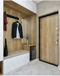 Hallway white with wood design